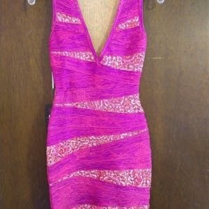 Destino Dress size Small Pink Unique Stretchy